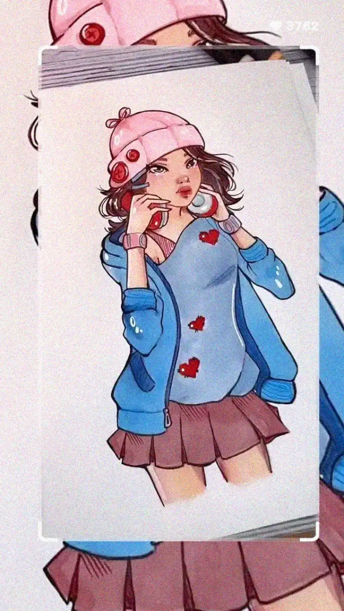 Chatty Girl in Pink Beanie