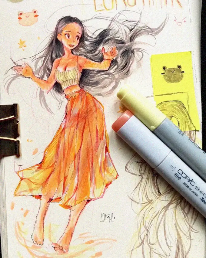 Sketchbook Serenity in Vibrant Tones