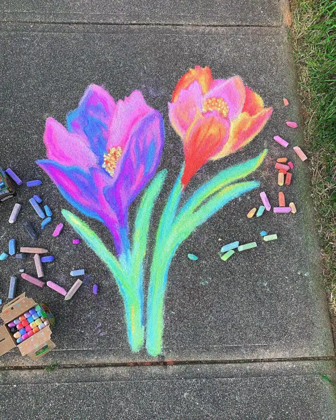Chalk Whispers on a Sidewalk Canvas