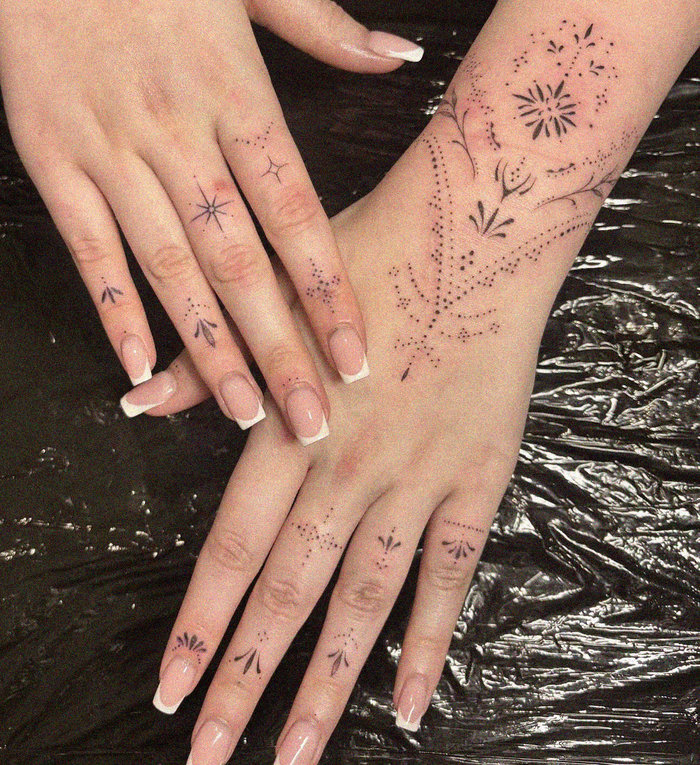 Adorned Hands in Floral Constellations