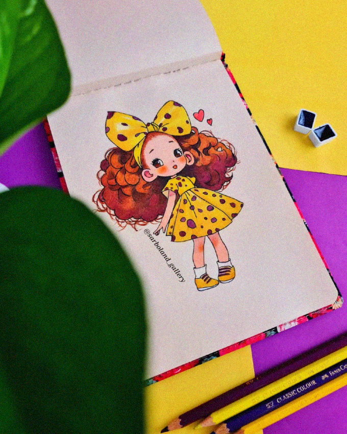 Sketched Radiance amid a Polka Dot Dream