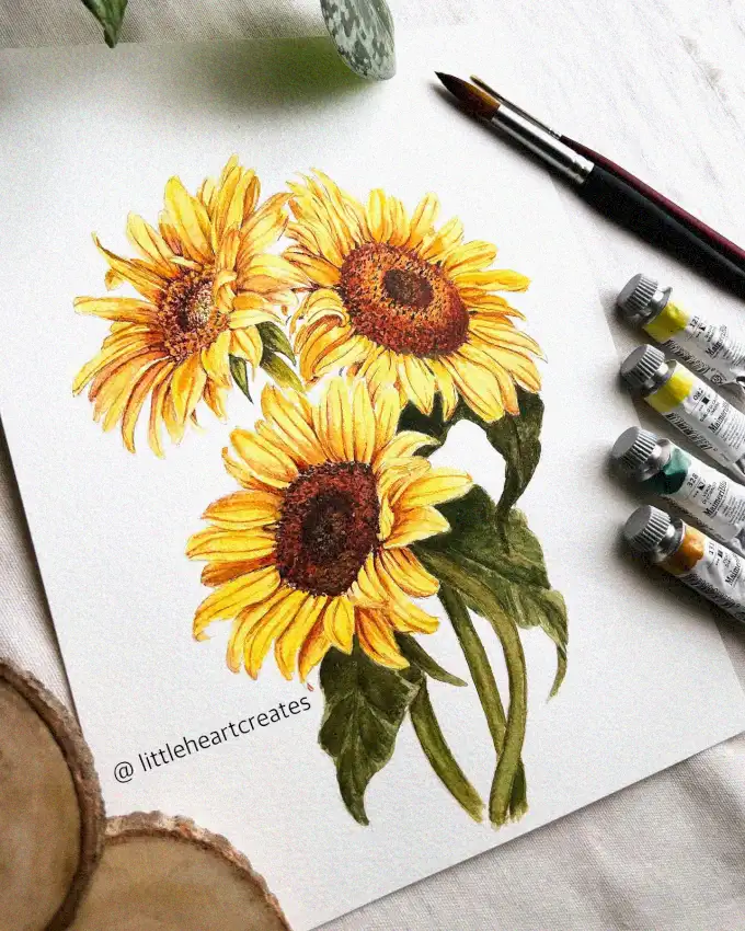 Sunflowers: A Watercolor Journey
