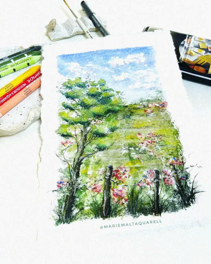 Enchanting Meadow: A Watercolor Masterpiece