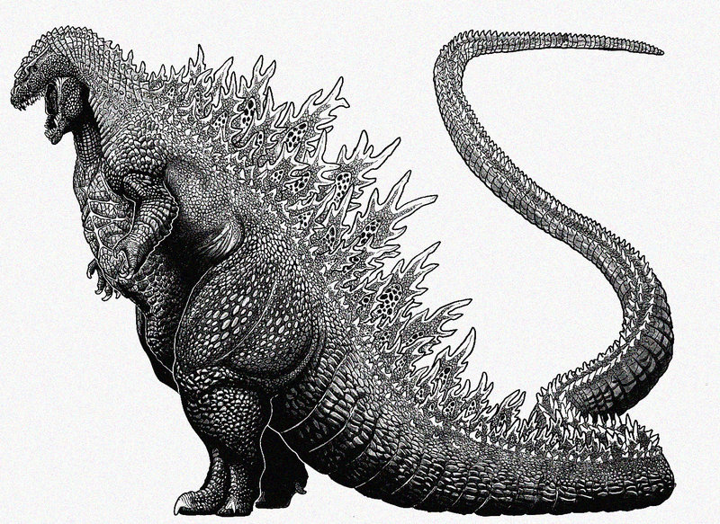 Monochrome Majesty of the Scaled Godzilla