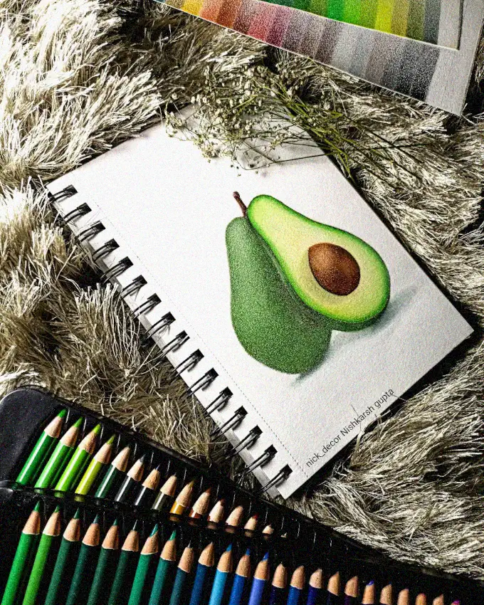 Avocado Sketch Amidst Pencil Garden