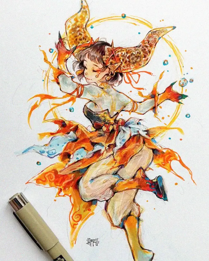 Dance of Whimsy in Magical Colors