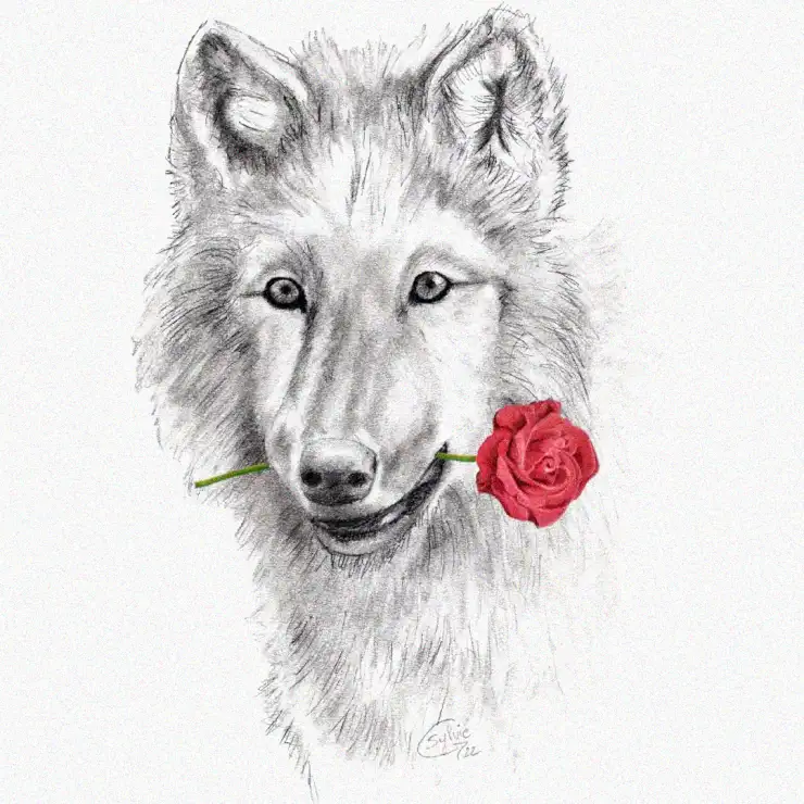 Wolf's Embrace of the Scarlet Blossom