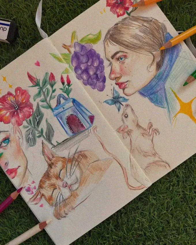 Sketchbook Whispers of Nature and Serenity