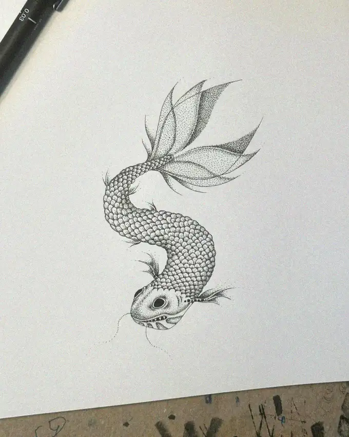 Serpentine Fantasy: A Fish in Pen