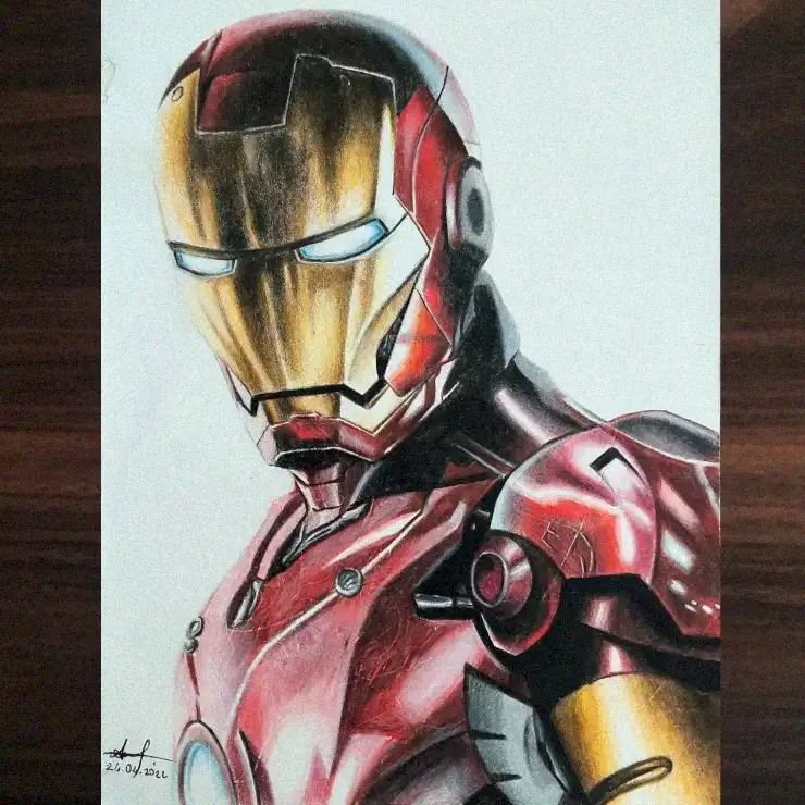 Iron Man's Vibrant Armor Illustrated