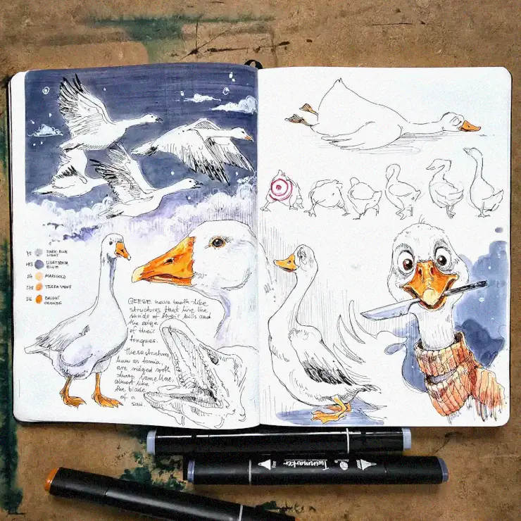 Sketchbook Stories: Geese through an Artist's Eyes