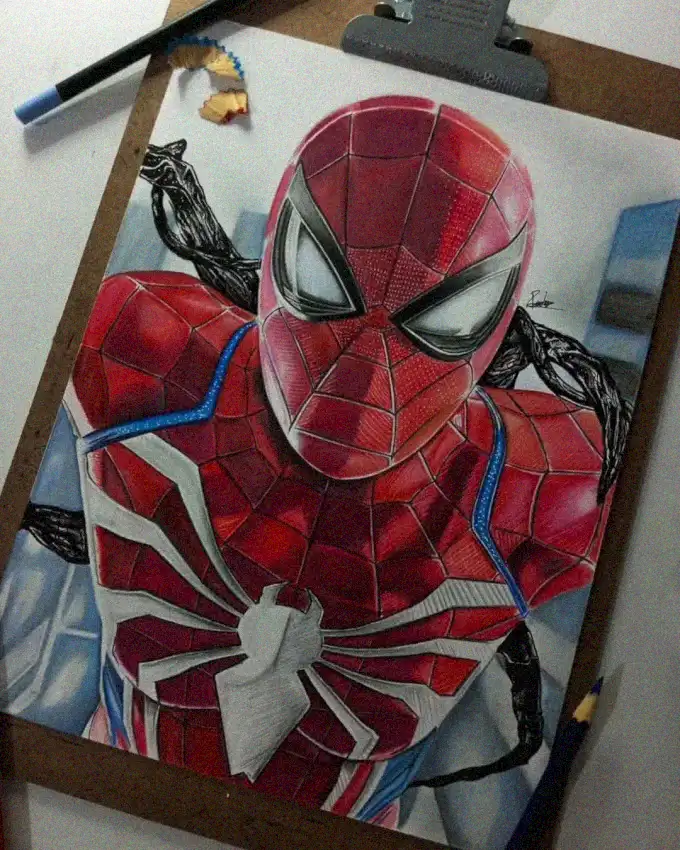 Spider-Man in Vivid Clipboard Sketch