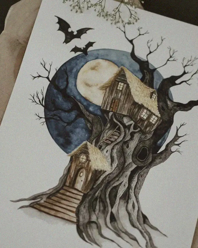Moonlit Whimsy: The Crooked Treehouse
