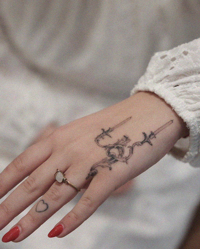Tattooed Touch in Dainty Elegance"