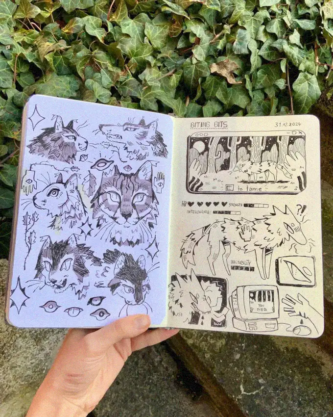 Sketchbook Fantasies Amidst Ivy Vines