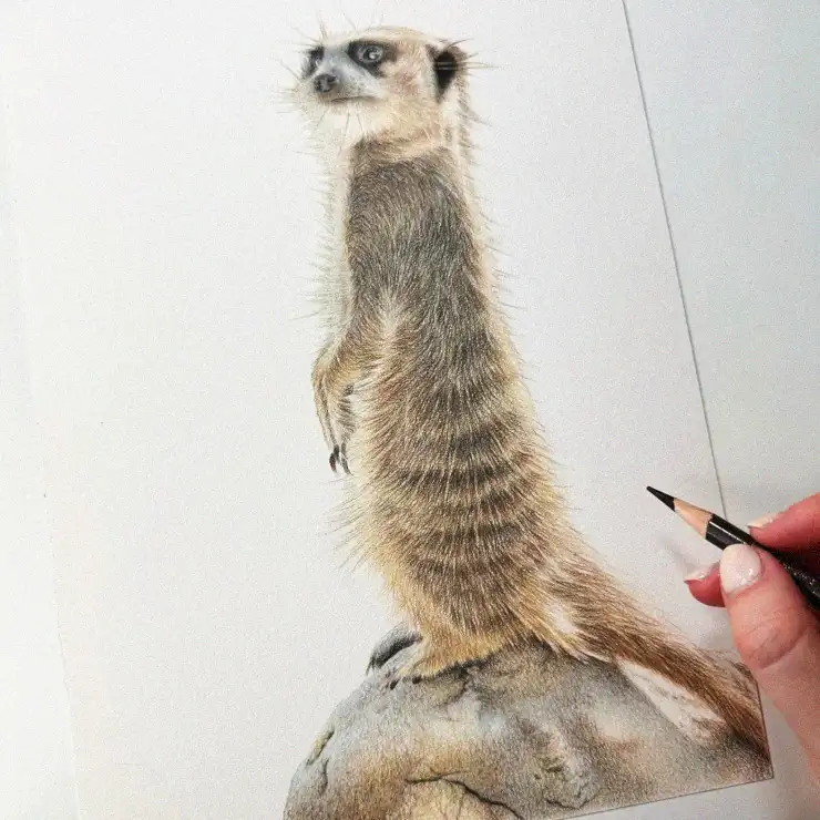 Sketching Life into a Meerkat Portrait