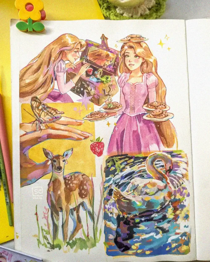 Nature's Whimsy: A Girl's Illustrated Adventure