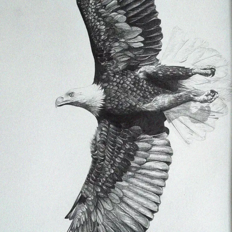 Soaring Majesty: The Eagle's Flight Portrait