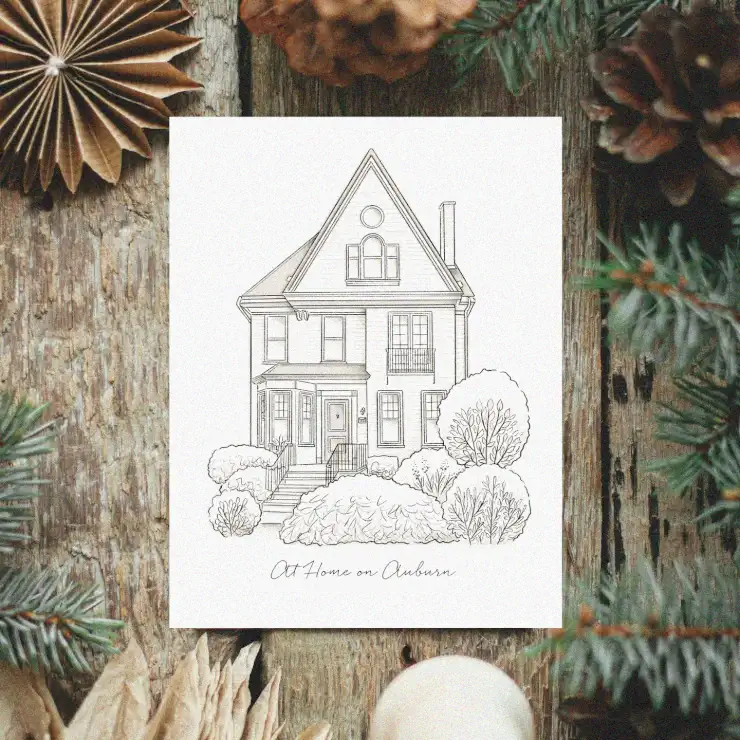 Auburn Abode Sketched in Rustic Charm