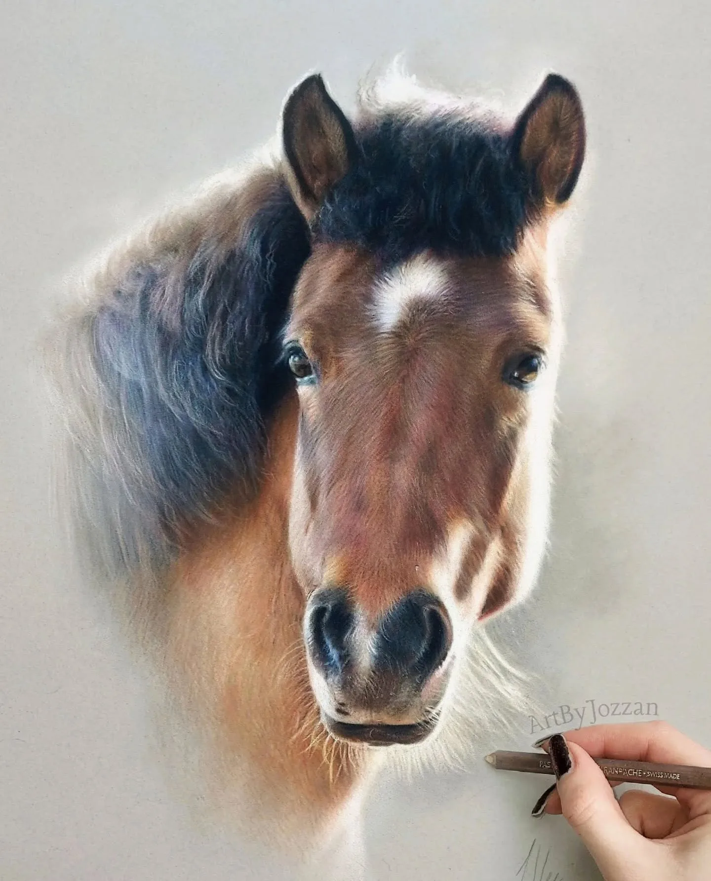 Textured Elegance: A Horse's Portrait