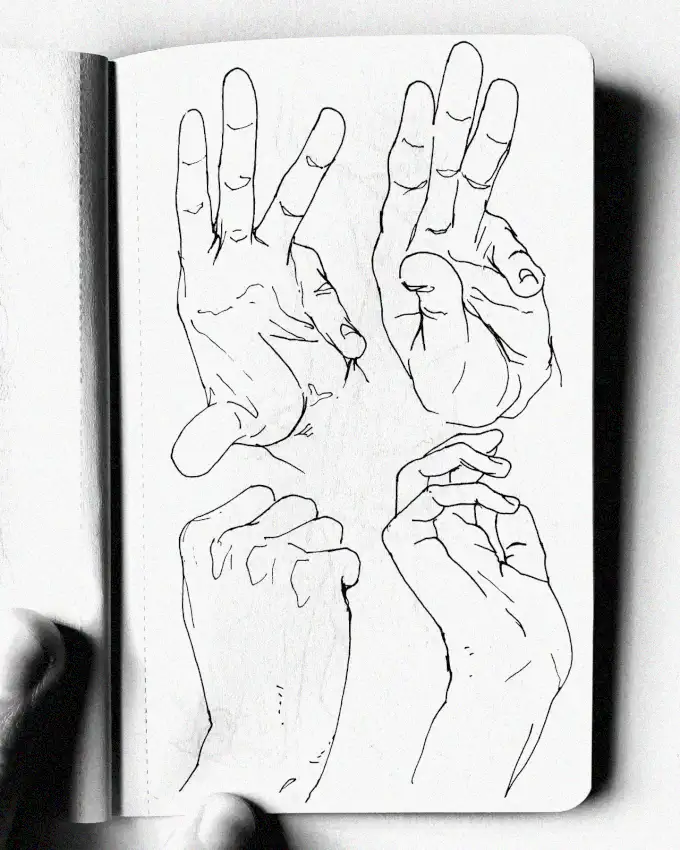 Artistry in Gestures: A Sketchbook Study
