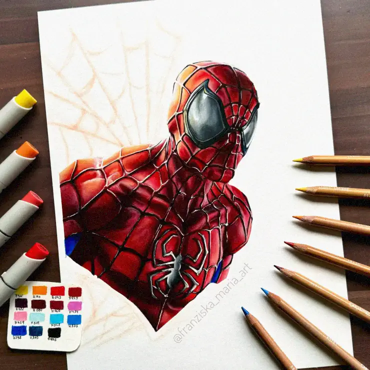 Spider-Man in Colored Pencil with Artistry