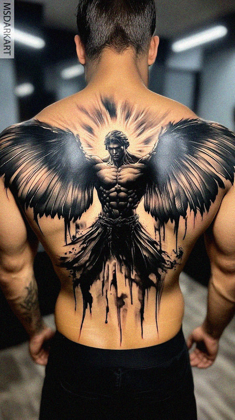 Warrior Angel Inked across his Canvas