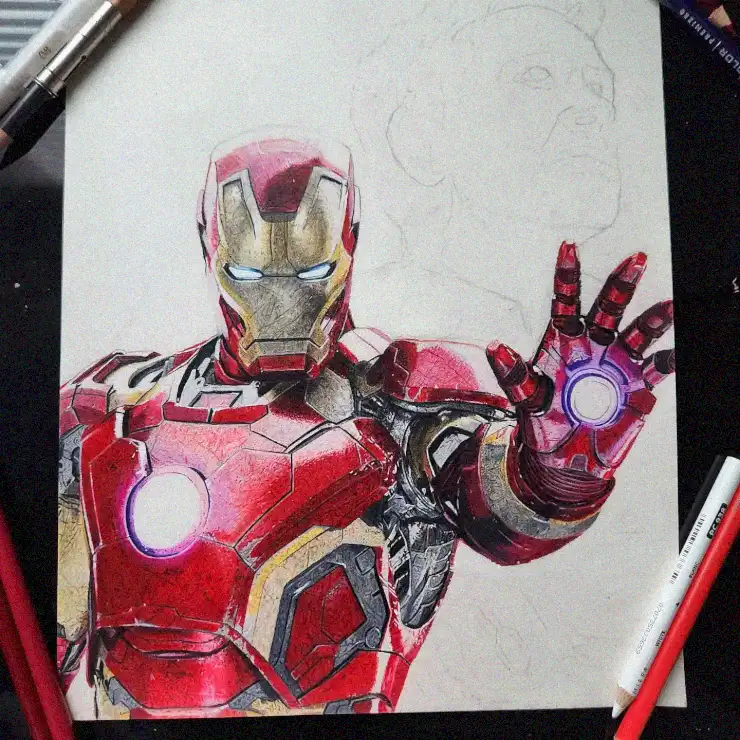 Iron Man Emerges from Stark Sketch