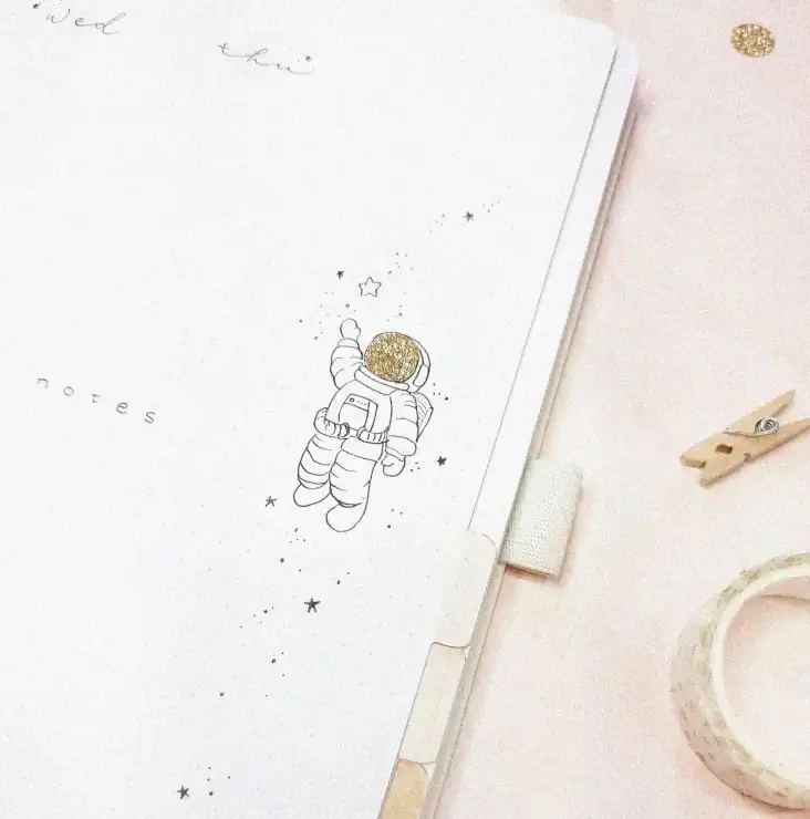 Astronaut Dreams on a Notebook Cover