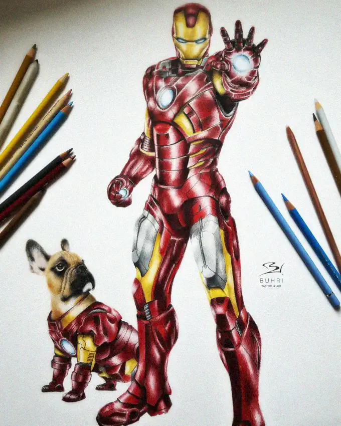 Iron Man and Bulldog in Red Armor