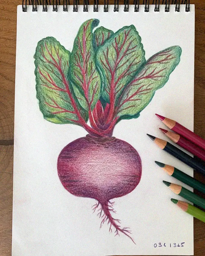 Sketching Vibrancy: The Beetroot Portrait