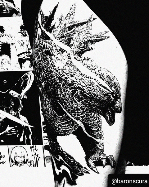 Dragon Ink Amidst Manga Pages