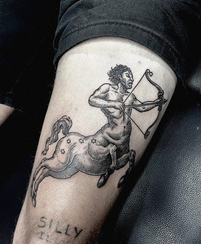 Centaur Tattoo with a Dash of Humor
