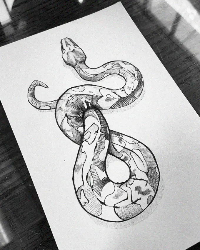 Coiled Serpents in Monochrome Reflection