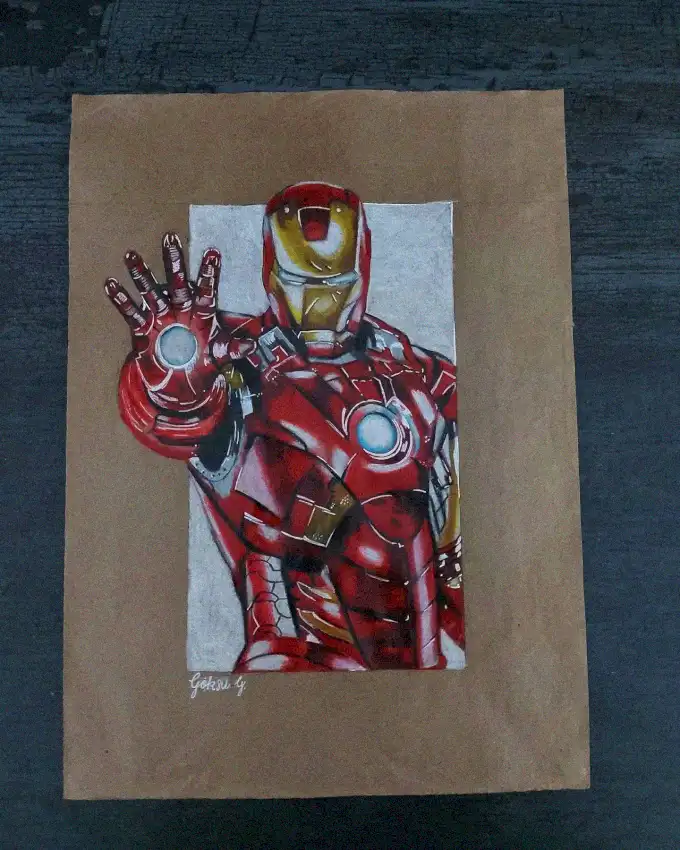 Iron Man Drawing in Vivid Colors