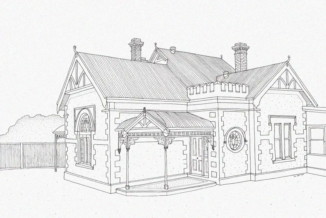 Victorian Elegance in Monochromatic Detail